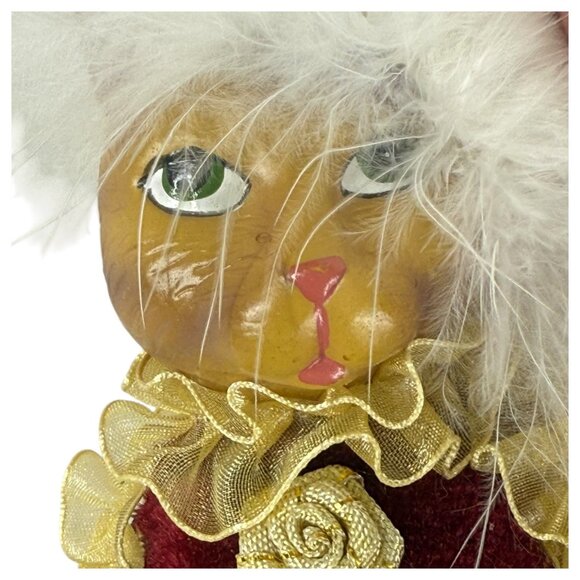 Victorian Cat Doll Burgundy Gold Faux Fur Katherines Collection Wayne Kleski ? - Picture 3 of 11